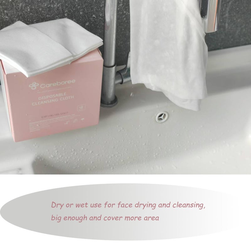 careboree Upgraded Careboree Extra Thick Face Cloth Facial Cleansing Wipes 2 Pack Extra Large Dry Wipes Makeup Remover Cloth Clean Towels Size XL 12"Ã—12" Non-Moistened Disposable Face Towel - Image 3